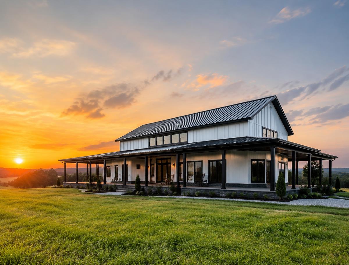 Contemporary barndominium (illustrative)
