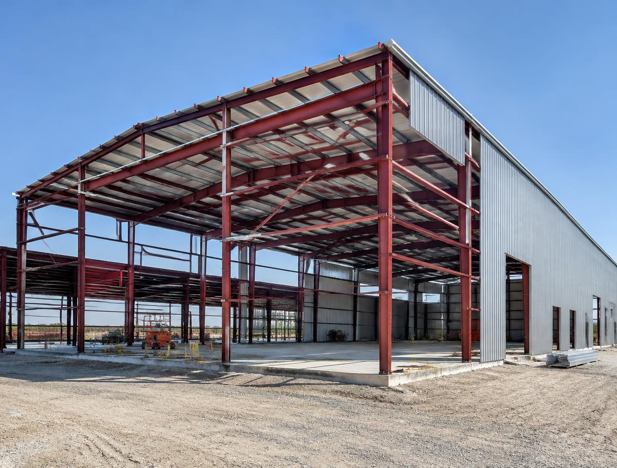 Red Iron Steel Buildings (illustrative)